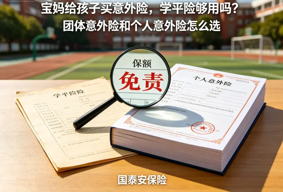 宝妈给孩子买意外险,学平险够用吗?团体意外险和个人意外险怎么选(图1) 宝妈给孩子买意外险,学平险够用吗?团体意外险和个人意外险怎么选(图1)